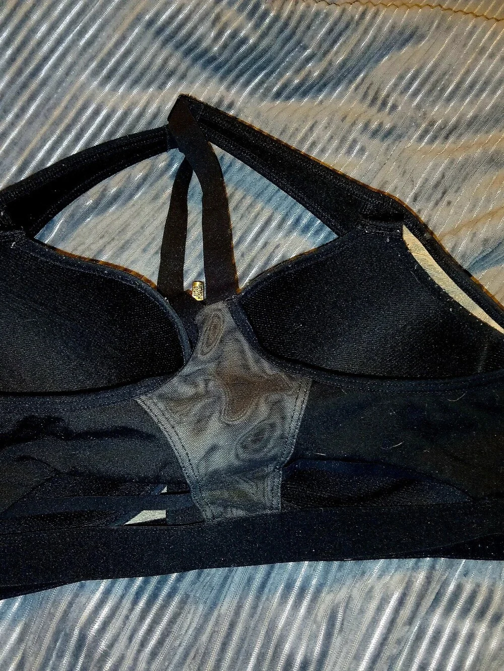 Victoria Secret Black Front-Zip Performance Sports Bra